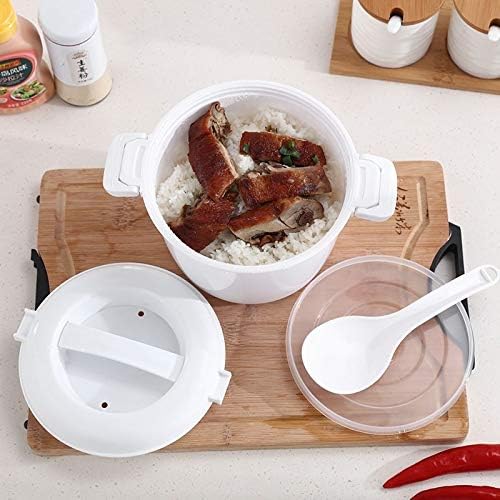 Microwave Rice Cooker Multifunction Small Lunch Container Microwave Cooker Cookware for Microwave Oven 17.5x21x14cm