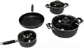 4-Piece Pots and Pans SetNonstick Kitchen Cookware with Stay-Cool HandlesBlack