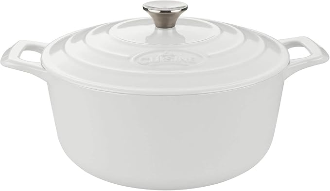 La Cuisine LC 2680 5 Piece Enameled Cast Iron Round Casserole Cookware Set White
