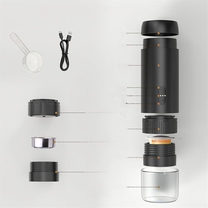 Portable Electric Espresso Machine 20 Bars Fast Heating Coffee Machine For Home/Travel/Office/Camping Car for MINI Coffee Maker Self-Heating With USB Rechargeable
