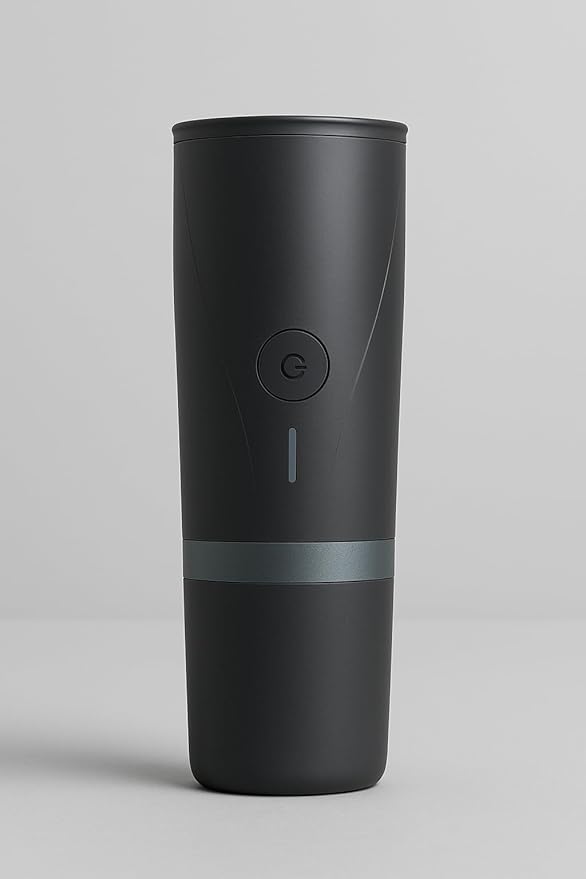Portable Electric Coffee Maker Black Battery Powered Single Serve Travel Coffee Brewer with Carrying Case