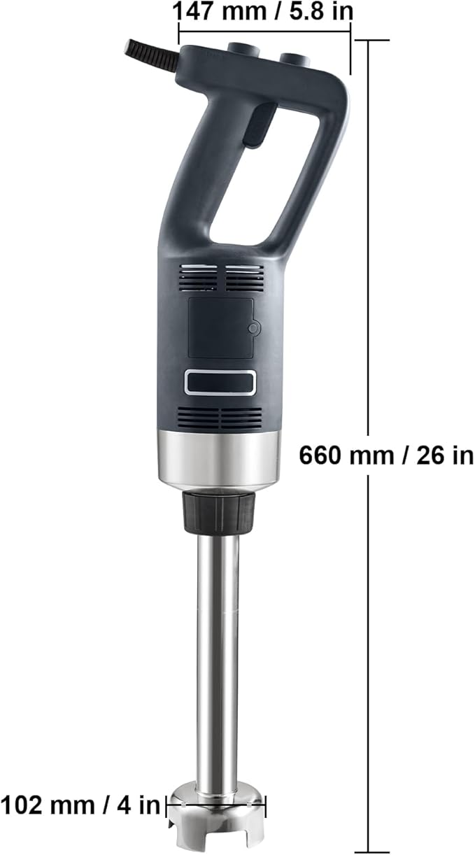 Happybuy 750W 12 Heavy-Duty Immersion Blender Variable Speed Hand Mixer with 304 Stainless Steel Blade Multi-Purpose Portable Mixer for Soup Smoothie Puree Baby Food