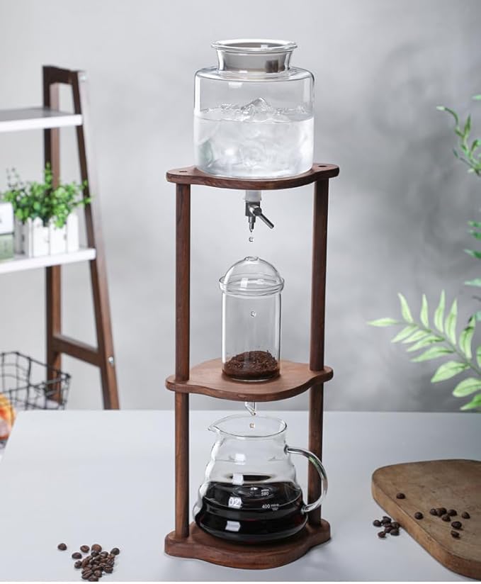 Maker Vertical Glass Container Cold Brew Drip Tower Iced Coffee Ice Drip Cold Brew Coffee Maker Slow Drip Ice Chilling Tower Large Capacity Cold Brew Coffee Maker for Commercial Office(Size:C)