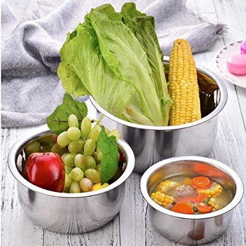 Stainless Steel Pot Cookware Sets 3pcs / Sets Conditioning Pot Colorful Cooking Basin Set Home Wash Basin Kitchen Bar Supplies (Size : B)