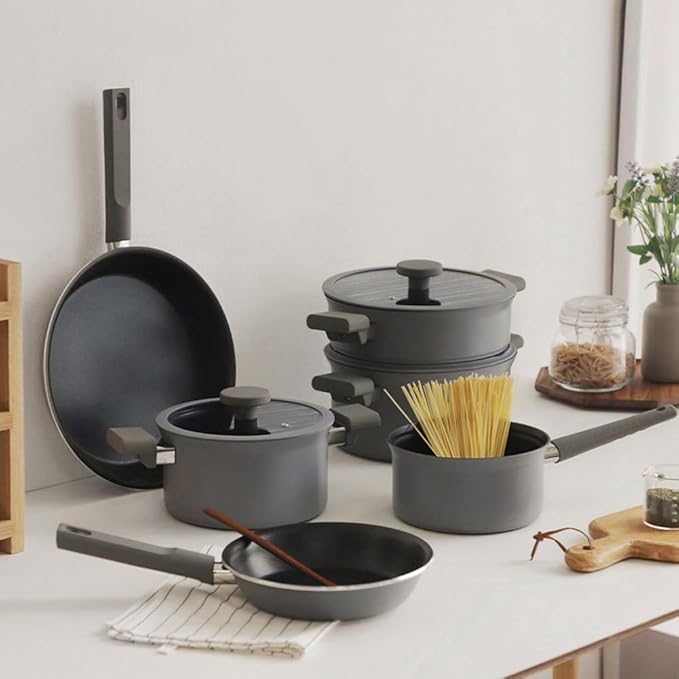 KA Induction BEAUTY collection Pot cookware set 4P with Lid Gray