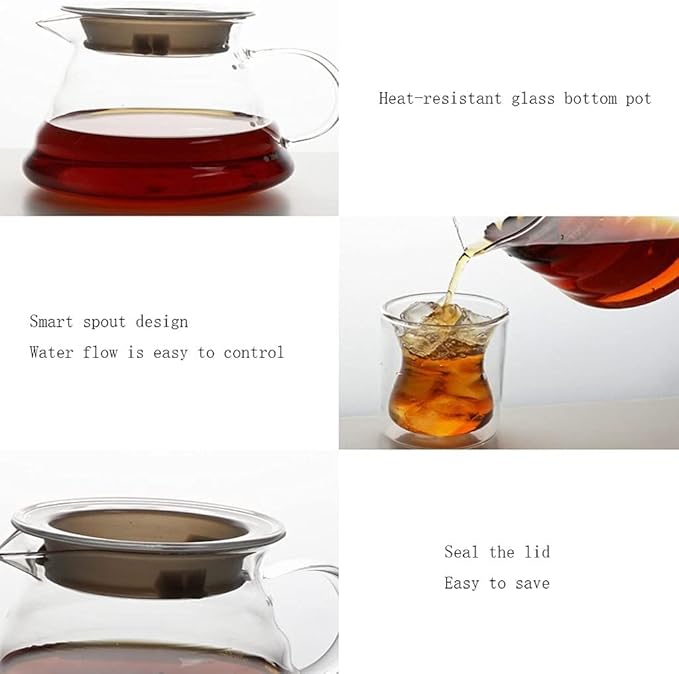 Beverage Equipment Modern Coffee MakerCold Brew Coffee Maker with Adjustable Free Dripper FilterHome Office Heat-Resistant Glass Bottom Pot Siphon Coffee Maker
