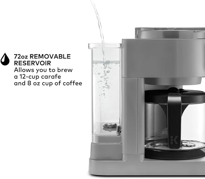 K-Duo Essentials Hot &amp Iced Single-Serve Coffee Maker with Carafe Dual Brew System for Pods &amp Ground Coffee Large Capacity Glass Carafe (Moonlight)
