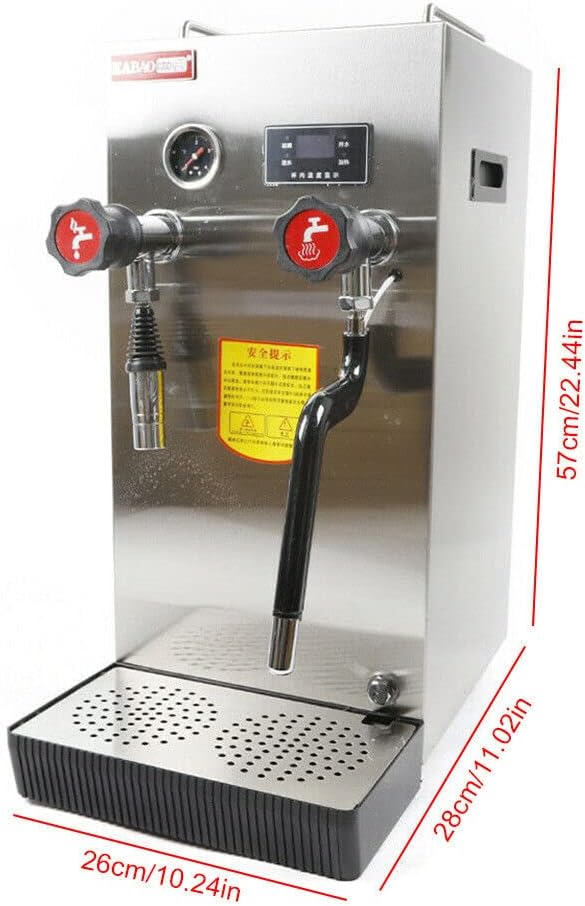 Commercial Milk Frother 8L Commercial Espresso Coffee Steam Water Boiling Machine with LED Display 2500W Milk Foam Machine 110V for Cafe Coffee Tea Shop Home