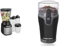 Hamilton Beach Stay or Go Blender with 32oz Jar 8oz Black and Silver (52400) &amp Fresh Grind Electric Coffee Grinder for Beans Spices and More Stainless Steel Blades Removable Chamber Black