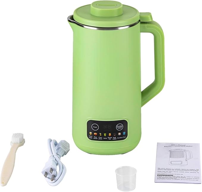 600W 800ml Household Soy Milk Machine Automatic Touch Screen Food Supplement Cooking Mixer Green