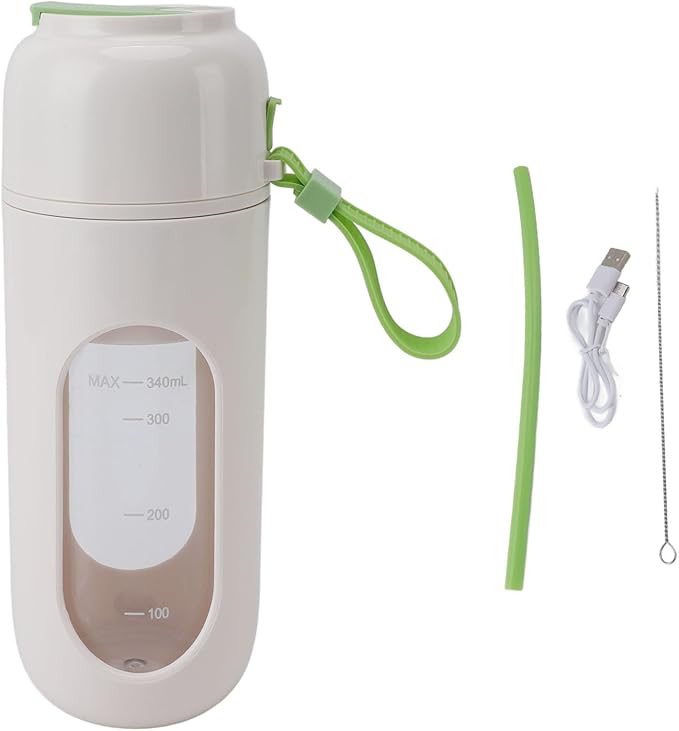 Focket Portable Blender 12 Steel Blades Rechargeable Electric Mini Blender with USB Cable for Home Sports Outdoors Travel (Green)
