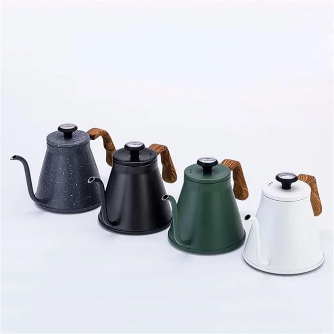 Pour Over Coffee Kettle Stainless Steel Coffee Maker Hand Drip Coffee Kettle with Thermometer Gooseneck Kettle Coffee Pot for TeaCoffee(Silver)