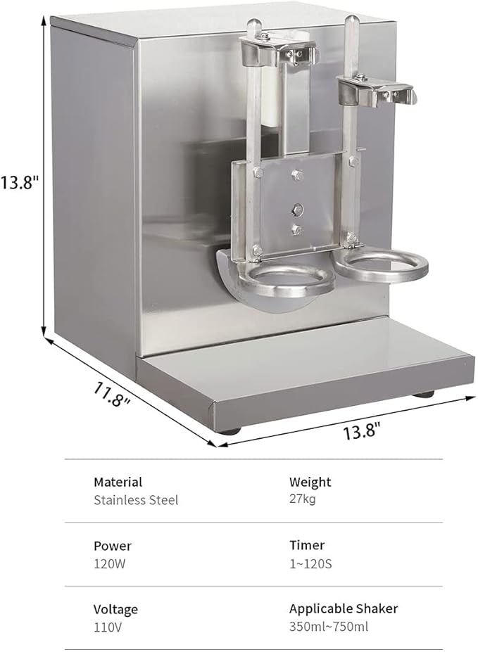 Commercial MachineElectric Milkshake Machine Double-Head Milk Shaker Machine 360° Commercial Blenders Stainless Steel Drink Mixer