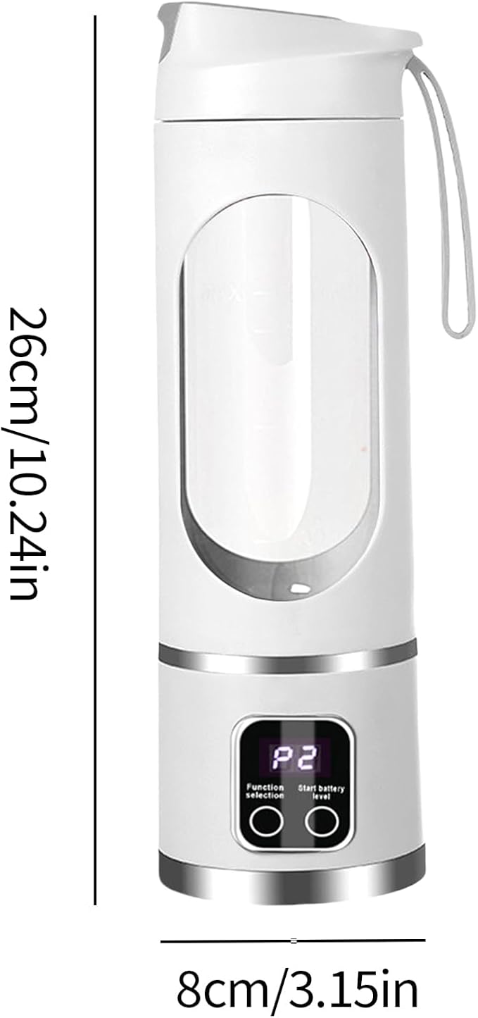 Electric Juicer Cup Display Fruit Mixing Machine 12 Inches Personal Blender with Rechargeable Battery Portable Shakes Maker with Safety Lock Kitchen Gym Travel Dormitory Apartment Organizer