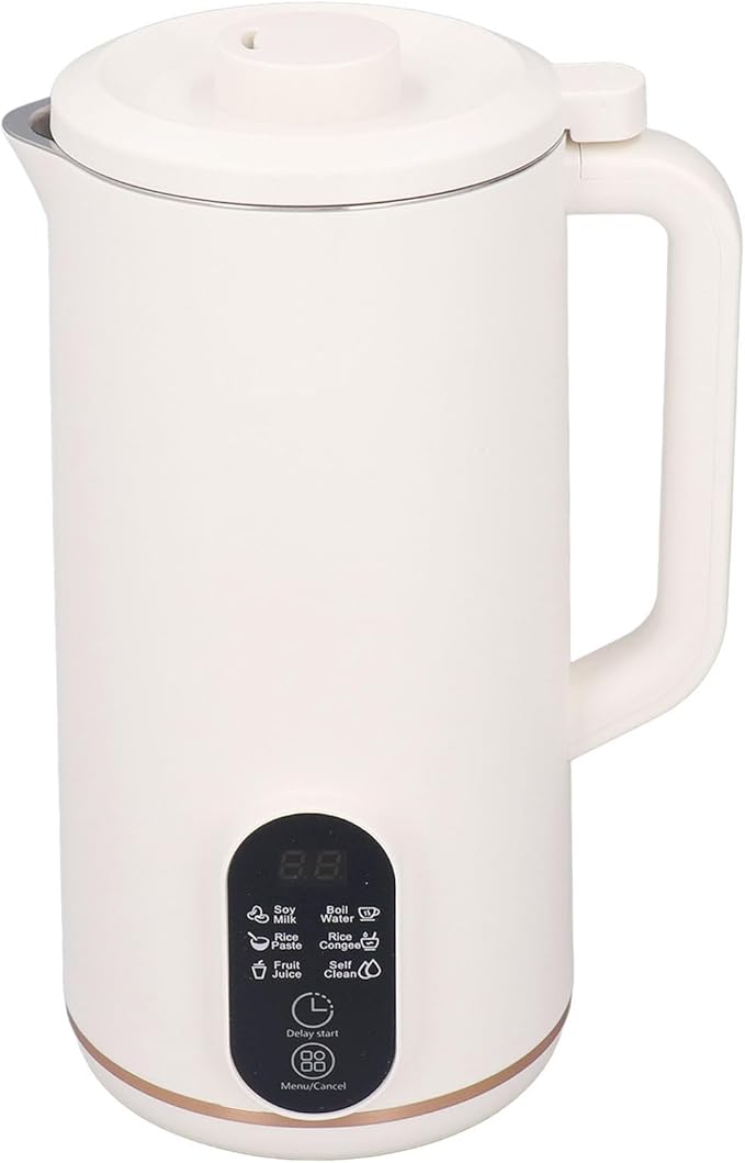 Yosoo Intelligent Blender with 10 Leaf Stainless Steel Blades Multi Functional Blender Machine for Soymilk Juicer Complementary Food (White US Plug 110V)