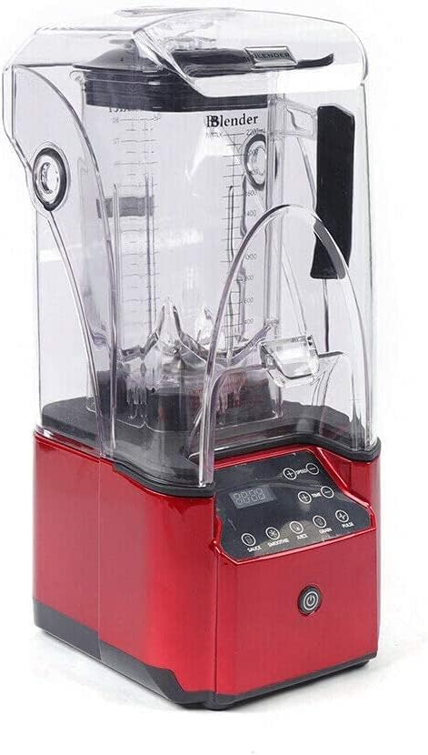 Commercial 110V Commercial Smoothie s 2.2 Liters Professional Touch Countertop with Shield Quiet Sound Enclosure Fruit Juicer Milk Shake Machine (2.2KW/26000RPM)