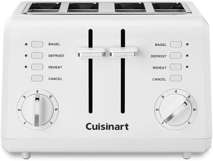 Cuisinart CPT-142P1 4-Slice Compact Plastic Toaster White &amp HM-50 Power Advantage 5-Speed Hand Mixer White
