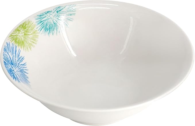 12-Piece Ceramic Dinnerware Set for 4 – White Round Plates Bowls &amp Mugs with Green Loops – Microwave &amp Dishwasher Safe Tableware Set (Colored)