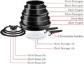Tefal Ingenio Easy On 13 Piece Pots &amp Pans Set Stackable Easy Cleaning Non-Stick Coating Heat Indicator Removable Handle All Hobs Compatible Except Induction L1599243