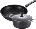 Cookware Set Black Pan with Lid Cutlery Collection Cookware Cutlery Cookware Nonstick Kitchen SuppliesSvart See Description