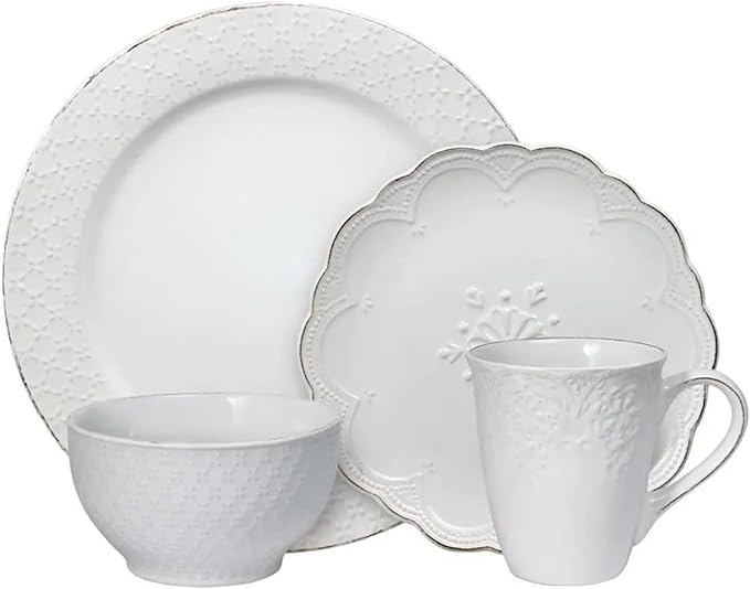 Service for 4 Ceramic Dishes to Eat 16 Piece Dinnerware Set Dinner Plate Dish Kitchen Tableware of Plates