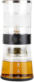 Drip Cold Brew Coffee Maker Set in Stainless Steel and Glass Materials for Home Office Drip Coffee Brewer Carafe with Adjustable Rate Coffee Pots