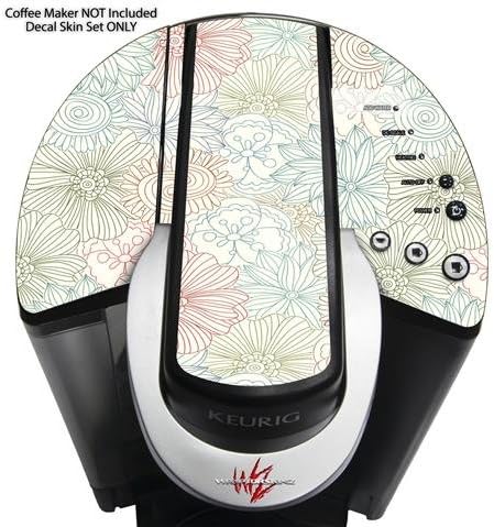 Decal Style Vinyl Skin compatible with Keurig K40 Elite Coffee Makers Flowers Pattern 02 (COFFEE MAKER NOT INCLUDED)