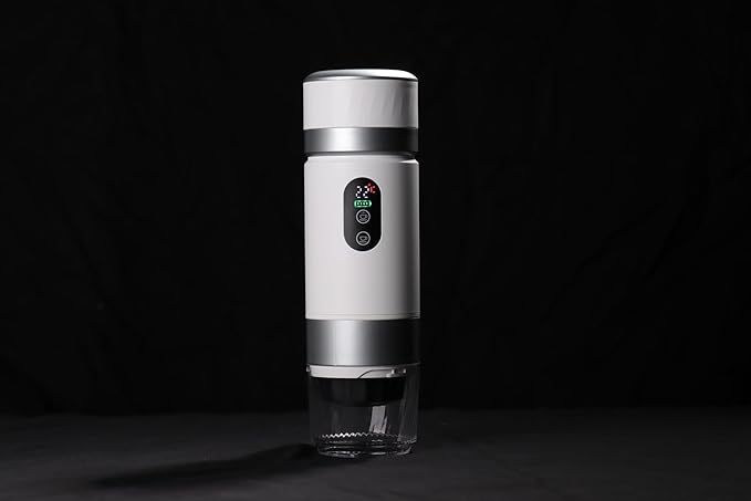 Portable Coffee Maker KF-JN-03 with Digital Display &amp 20 BAR Pressure – Hot &amp Cold Brew Compatible with Coffee Grounds and Capsules Compact Single-Serve Design with Transparent Cup &amp 60m