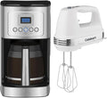 Cuisinart Coffee Maker 14-Cup Glass Carafe Fully Automatic for Brew Strength Control &amp 1-4 Cup Setting Stainless Steel DCC-3200P1 &amp HM-70 Power Advantage 7-Speed Hand Mixer SilverWhite