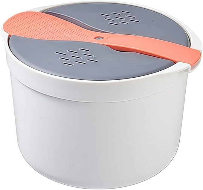 Microwave Rice Cooker - Versatile Steamer Rice Pasta Vegetables &amp Soups | Compact &amp Easy to Clean Kitchen Tool