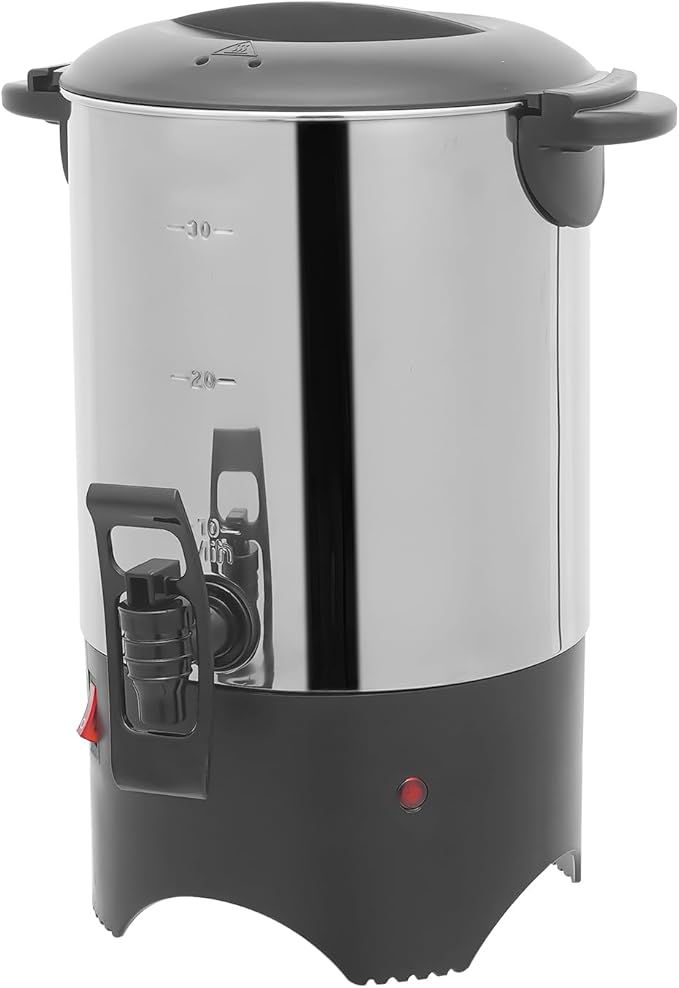 30 Cup Coffee Urn 5.2L/175Oz Commercial Coffee Maker 1000W Fast Heating 304 Stainless Steel Electric Urn with Removable Filter for Catering Office Wedding Receptions (110V)