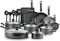 T-fal Easy Care Nonstick Cookware 20 Piece Set Grey Dishwasher Safe pots and pans non stick cooking pot Gray United States New