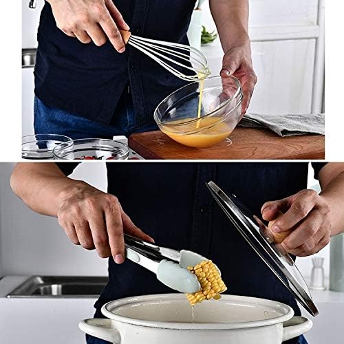 Kn082 9 in 1 Wooden Handle Silicone Kitchen Tool Set with Storage Bucket(Black) Cookware Set Cookware Picnic Boiler Cookware (Color : Green)