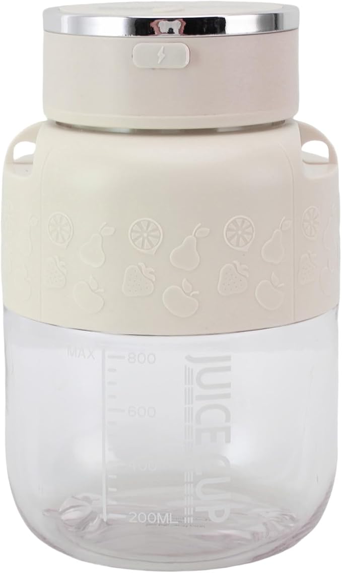 Focket Portable Blender 800ml USB Rechargeable Personal Juicer Mini Travel Blender with Detachable Design for Office Gym Home Travel (White)