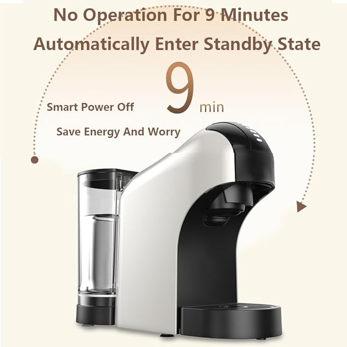 Espresso Machine 20bar Single-Serve Coffee Maker Capsule Coffee Machine 27oz Removable Water Tank Cappuccino And Latte Machine Maker For HomeWhite