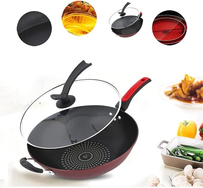 Cookware Set Pots and Pans 3pcs Wok Soup Pot with Lid Frying Pan Cooking Saucepan Non-Stick Kitchen Tools