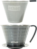 Ethoz® by Planetary Design Pour Over Coffee Maker – Sustainable Stainless Steel Filter Convex Bottom for Even Extraction Reusable Design