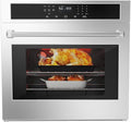 30 Inch Electric Wall Oven 4.8 Cu.ft Built-in Single Convection Oven with Self-Cleaning Broil Bake Safety Lock LED Touch Control for Kitchen Cabinet