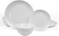 Dinnerware Sets for 4 12 Pieces Opal Glass Plates and Bowls Set Dishwasher and Microwave Safe Ribbed Dish Dinning Ware Chip and Scratch Resistant Dishware White