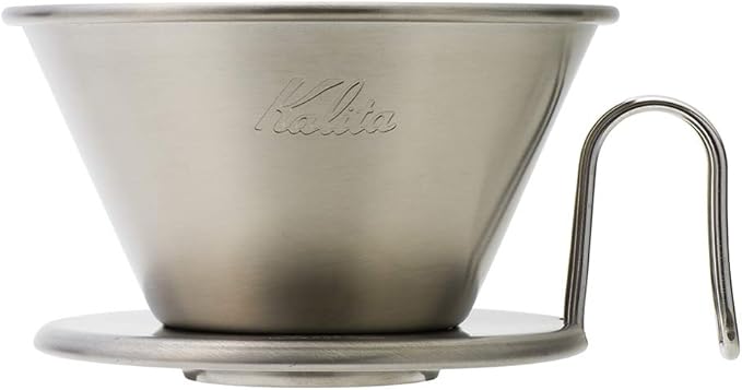 Kalita Stainless Steel Coffee Dripper Wave Series Pour Over 4 Cups Silver