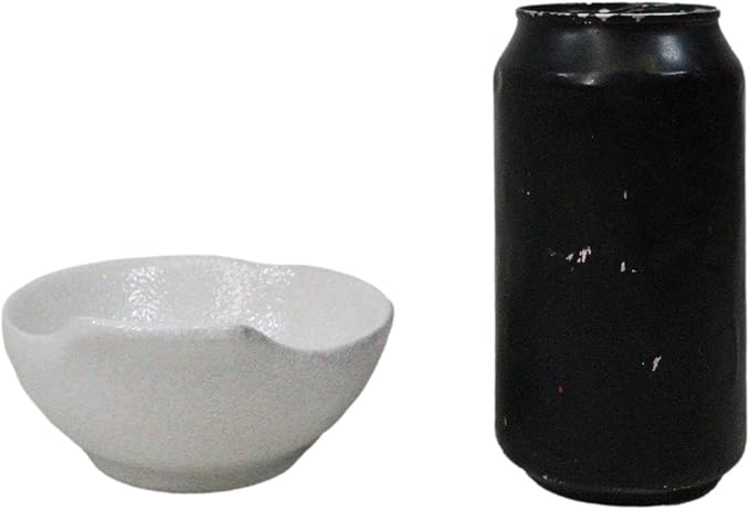 Ebros Gift Modern Yukino Hana Snow Flowers Ceramic Dinnerware Serveware Kitchenware Set Oriental Asian Restaurant Supply (Pack of 5 Soup Appetizer Dessert Sauce Shallow Bowls With Handle 5oz)