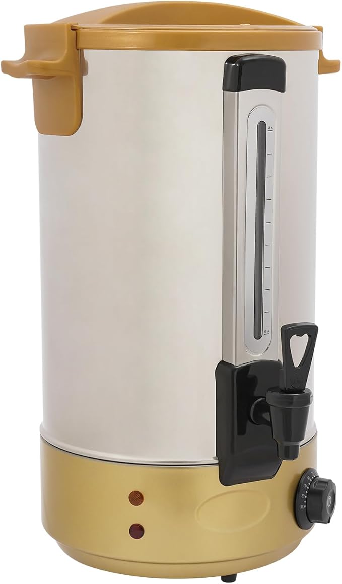 Commercial Coffee Maker Stainless Steel Beverage Dispenser Quick Brewing Coffee Urn for Coffee &amp Hot Tea Cold Milk Water (Gold 28L)