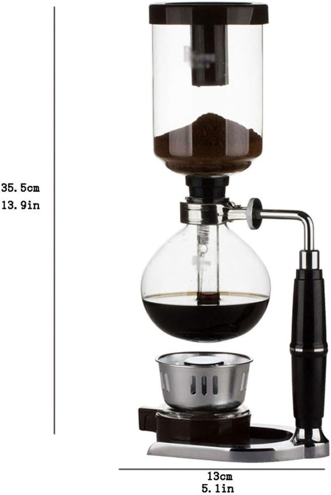 HASMI Coffee Kettle Siphon Coffee Pot Set Filter Pot Glass Household Siphon Coffee Machine Vacuum Coffee Pot Coffee Appliance Coffee Maker Black Dingzhebo2022