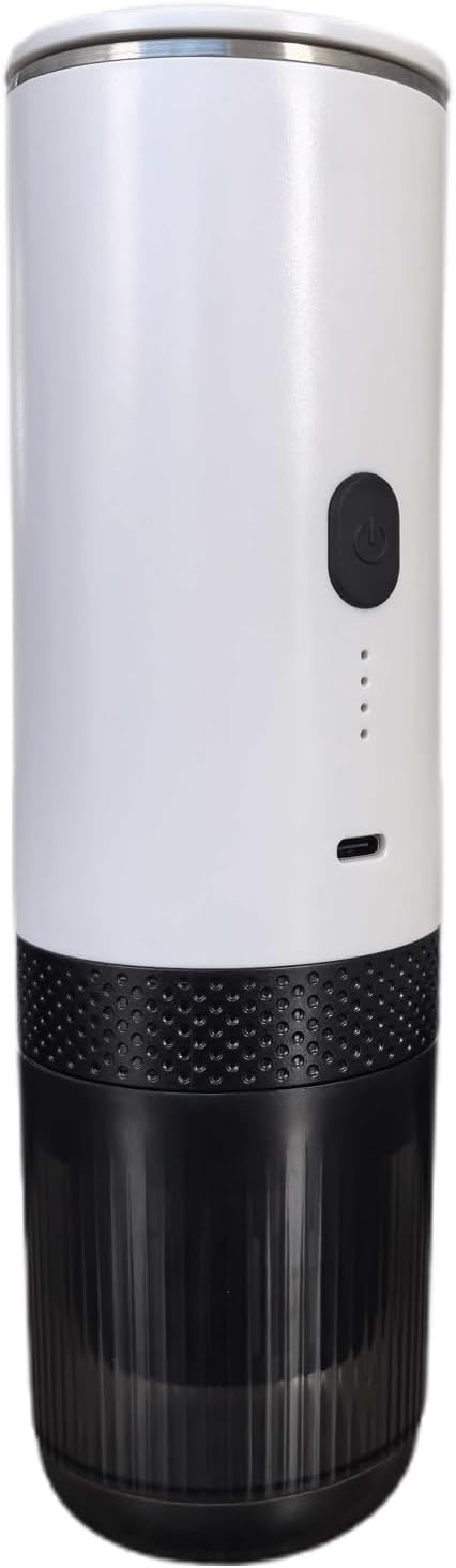 Portable Coffee Maker 20BAR Pressure Wireless Heating Coffee Machine 4 5 Cups for Home Outdoor Travel Office Grind and Capsules 2 in 1 Rechargeable (White)