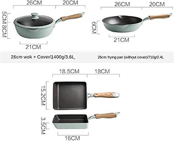 Pot SetNon-Stick Cookware SetKitchen Utensil SetHome Kitchen Wok Frying Pan Combination3-Piece