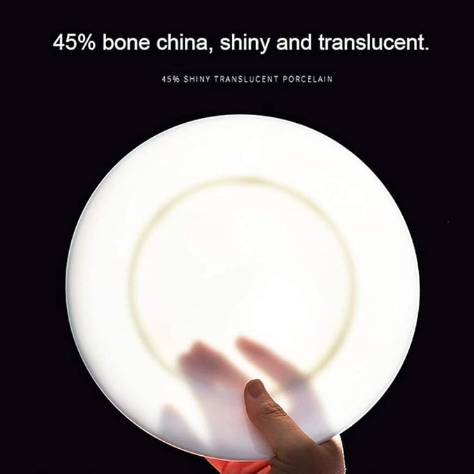 Ceramics Dinnerware Set with 48-PieceBowl/Stockpot/Dish/Spoon|Bone China Dinner SetsPorcelain Combination Set Pure White