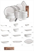 Ceramics Dinner Set Kitchen and Dining Service Durable Kitchen Dinnerware Set Dinner Salad Appitizer Dessert Plate Bowls Best for Indoor and Outdoor Party Creativity Villa Table Decor (D One Size)