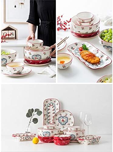 Ceramics Dinner Set Kitchen and Dining Service Luxurious Dinnerware Full Service Set Plates Dishes Bowls Plates and Bowls Set for Picnic RV Use Creativity Villa Table Decor
