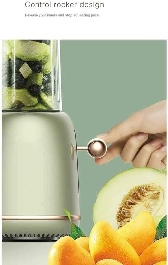 Portable Juicer Household Automatic Fruit and Vegetable Blender Multifunctional Mini Juice Squeezing Cup Retro Green