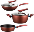 Pots and Pans Set 3Pieces Cookware Set Wok Soup Pot with Glass Lid Frying Pan Wrought Iron Non-Stick Cooking Pot Set Kitchen Kitchen Cooking Set